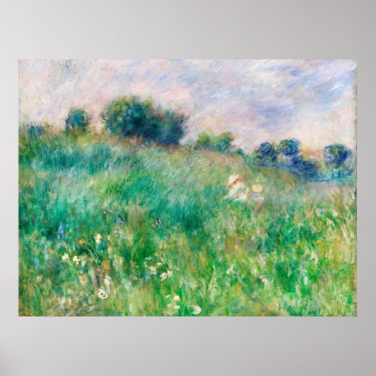 Green Meadow door Renoir Impressionist Painting Poster (Voorkant)