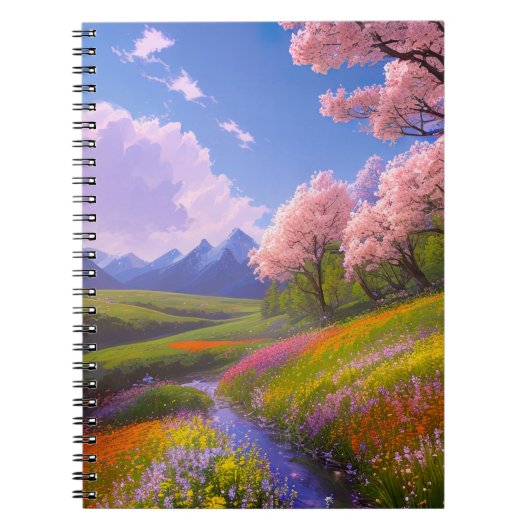 Green Meadow met een Babbling Stream Notitieboek (Voorkant)