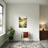 Green Meadow – Serene Wildflower Landschap Canvas Afdruk