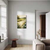 Green Meadow – Serene Wildflower Landschap Canvas Afdruk