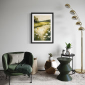 Green Meadow – Serene Wildflower Landschap Poster