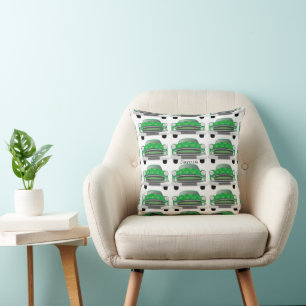 Green Mean Retro Car Boy's Room Pillow Kussen