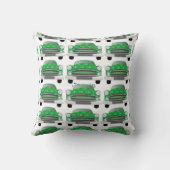 Green Mean Retro Car Boy's Room Pillow Kussen (Achterkant)