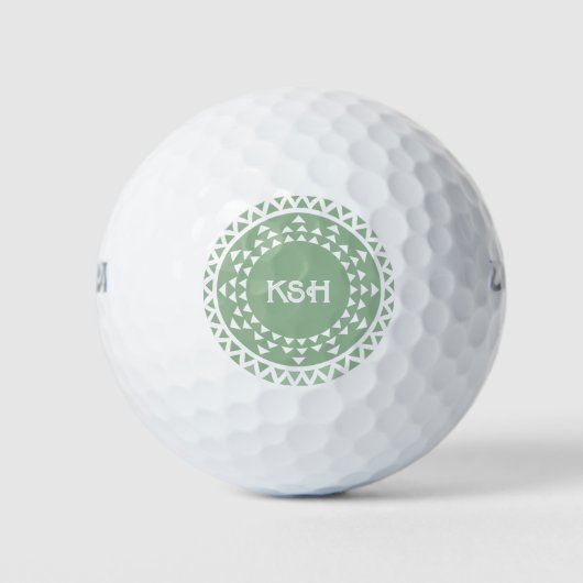 Green Medallion Initialen Gepersonaliseerde golfba Golfballen (Voorkant)