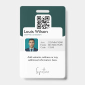 Green |  medewerker ID Bedrijfsbeveiliging Badge (Achterkant)