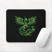 Green Medieval Dragon Fantasy Mythical Art Men Wom Muismat (Met muis)