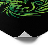 Green Medieval Dragon Fantasy Mythische kunst Mann Poster (Hoek)