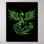 Green Medieval Dragon Fantasy Mythische kunst Mann Poster (Voorkant)
