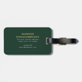 Green Medieval Fantasy Gold Zwaard Naam Bagagelabel (Achterkant horizontaal)