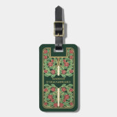 Green Medieval Fantasy  zwaardnaam Bagagelabel (Voorkant verticaal)