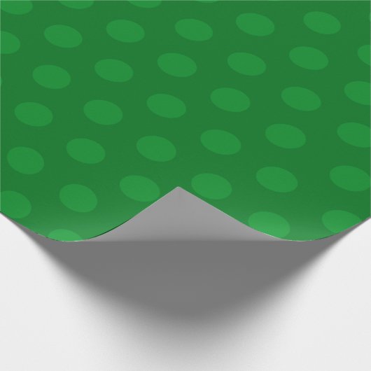 Green Medium Polka Dot Kerstmis Cadeaupapier (Hoek)