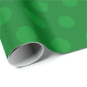 Green Medium Polka Dot Kerstmis Cadeaupapier (Rol Hoek)