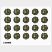 Green Medusa Snakes Roos Gorgon Ronde Sticker (Vel)