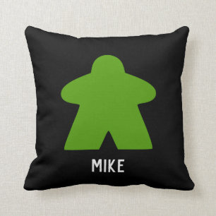 Green Meeple Pillow   Aangepaste tekst   One/Patte Kussen