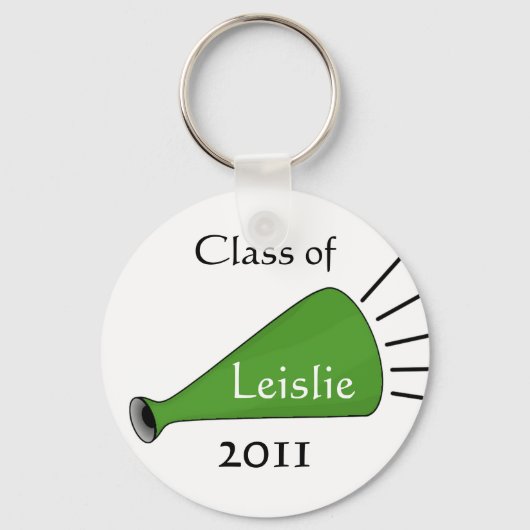 Green Megaphone Cheerleader Sleutelhanger (Voorkant)