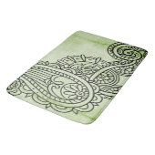 Green Mehndi Motif Bath Mat (Gekanteld)