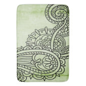 Green Mehndi Motif Bath Mat (Voorkant Verticaal)