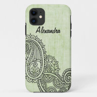Green Mehndi Motif BT iPhone 5 Hoesje