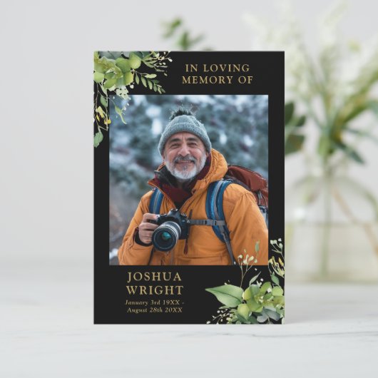 Green Memorial begrafenis gebed foto kaart (Staand voorkant)