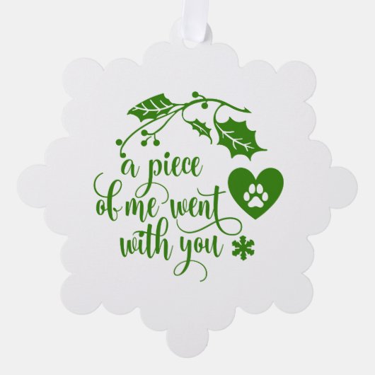 Green Memorial Kerstmis Ornament Kaart (Voorkant)