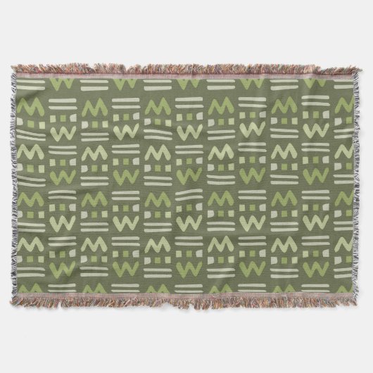 Green Memphis Pattern Throw Blanket Deken (Voorkant)