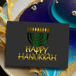 Green Menorah Flames Happy Hanukkah Kaart<br><div class="desc">Vakantiegerelateerde items ontworpen door Umua. Gedrukt en verzonden door Zazzle of hun gelieerde ondernemingen.</div>