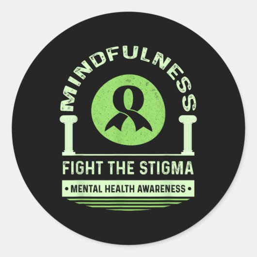 Green Mental Health Awareness Month Fight the Stig Ronde Sticker (Voorkant)