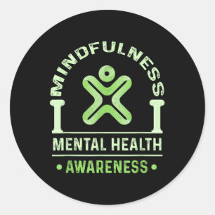 Green Mental Health Awareness Shirt Medewerker MIN Ronde Sticker