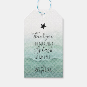 Green Mermaid Birthday Party Gift Labels Cadeaulabel