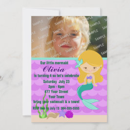 Green Mermaid Pool Party Kaart