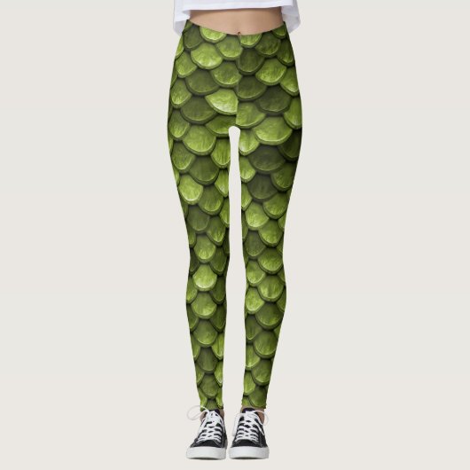 Green Mermaid Scale Leggings (Voorkant)