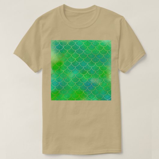 Green Mermaid Scales 1 T-shirt (Design voorkant)