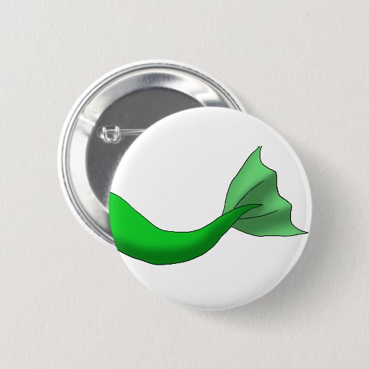 Green Mermaid Tail Ronde Button 5,7 Cm (Voorkant /achterkant)