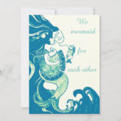 green mermaid valentijn love card kaart (Voorkant)