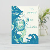 green mermaid valentijn love card kaart (Staand voorkant)
