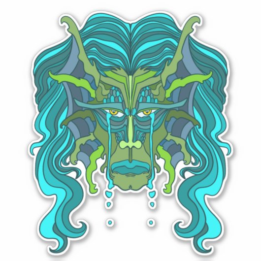 Green Merman Sticker (Voorkant)