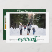 Green Merriest Place to Be Kerstkaart (Voorkant / Achterkant)