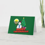 Green Merry Chrismukkah Jewish and Kerstmis Feestdagen Kaart<br><div class="desc">Merry Chrismukkah Jewish and Kerstmis wenskaart. Als je de feestdagen mengt,  of je kent iemand die zowel Joods als Kerstmis viert,  stuur ze dan deze geweldige sneeuwman en menorah Chrismukkah kaarten!</div>