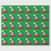 Green "Merry Chrismukkah" met Snowman en Menorah Cadeaupapier (Vlak)