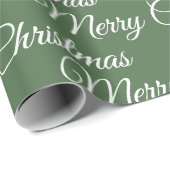 Green Merry Christmas  Cadeaupapier (Rol Hoek)