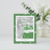 Green Merry Christmas Holiday Briefkaart (Staand voorkant)
