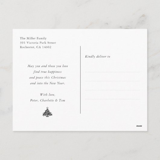 Green Merry Christmas Holiday Briefkaart (Achterkant)