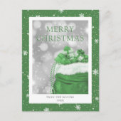 Green Merry Christmas Holiday Briefkaart (Voorkant)