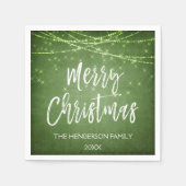 Green Merry Christmas Holiday Party String Lights Servet (Voorkant)
