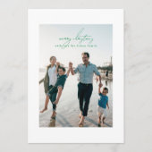 Green Merry Christmas Kalligrafie Foto lijst Feestdagenkaart (Voorkant)