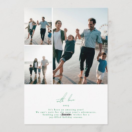 Green Merry Christmas Kalligrafie Foto lijst Feestdagenkaart (Achterkant)