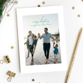 Green Merry Christmas Kalligrafie Foto lijst Feestdagenkaart