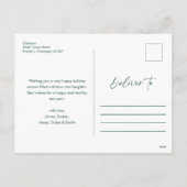 Green Merry Christmas Kalligrafie Script 3 Foto Feestdagenkaart (Achterkant)