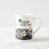 Green Merry Christmas Opossum Porselein Kop (Rechts)