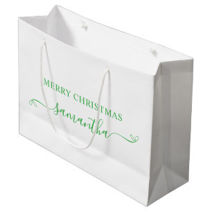 Green Merry Christmas Schattige Bow Handtekening N Groot Cadeauzakje